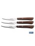 Pack 3 cuchillos chuleteros mango madera