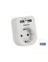 Adaptador Enchufe 1 toma frontal + 2 USB