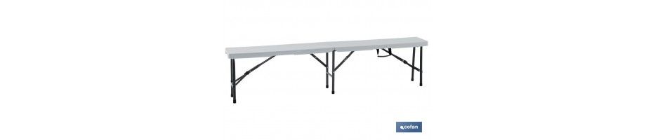 BANCO PLEGABLE RECTANGULAR BLANCO