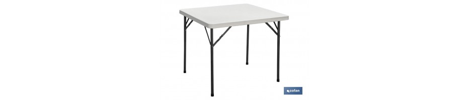 MESA PLEGABLE CUADRADA BLANCA