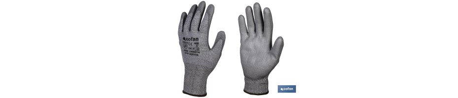 Guante anticorte impregnado PU gris