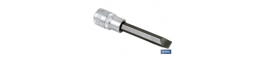 Vaso 1/2 punta extra larga 65mm Plana