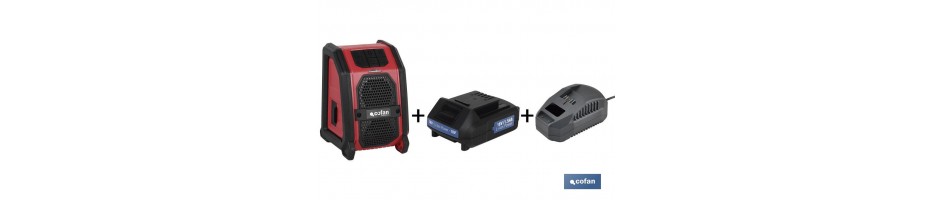 Pack Altavoz Bluetooth + Batería 1.5Ah + Cargador