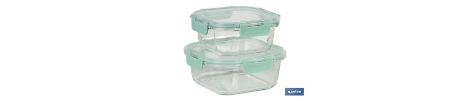 Set de 2 recipientes cuadrados Mod. Agatha