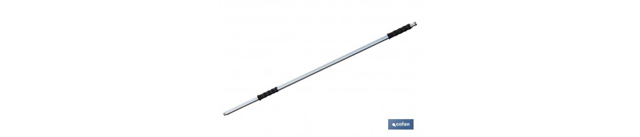 Barra de metal para cepillo lavacoches con enchufe rápido grande