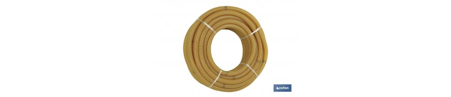 Rollo tubo espiral aspiración amarillo grande