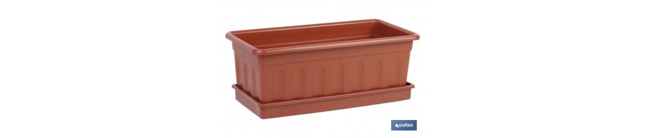 Jardinera Mod. Azahar marrón + Plato grande