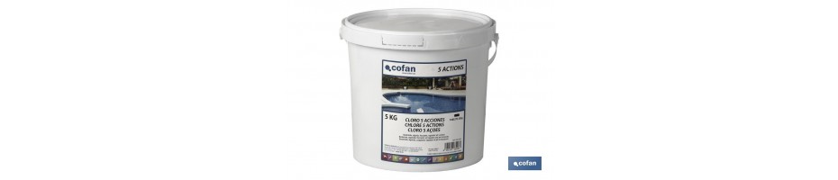 Cloro 5 Acciones para piscinas