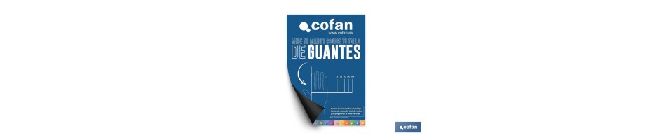 Cartel Imantado con medidor de tallas de guantes