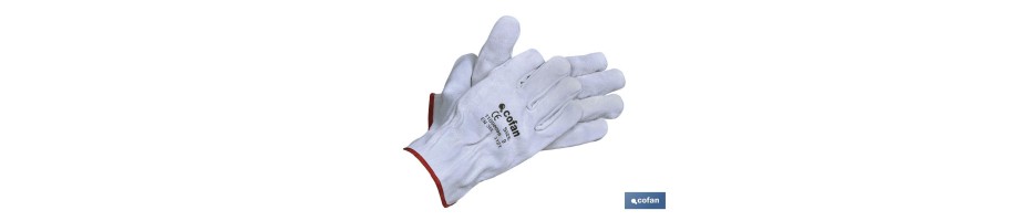Guantes de Piel Serraje Gris
