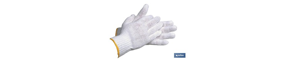 Guantes de Punto de Algodón C/Puño Elástico