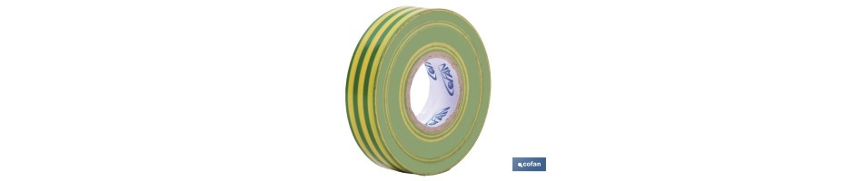Cinta Aislante Amar/Verde de PVC 20m x 19mm