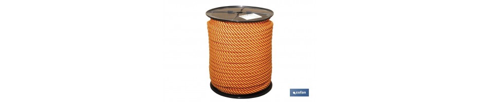 Cuerda Trenzada Helicoidal Amarillo/Rojo (100% Polipropileno)