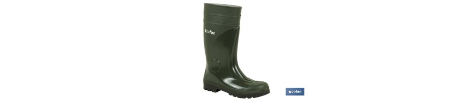 Bota de Agua con Puntera y Plantilla de Acero (Verde)