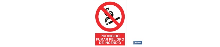 Prohibido fumar peligro de incendio