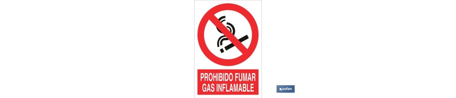 Prohibido fumar gas inflamable