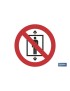 Prohibido personas montacargas